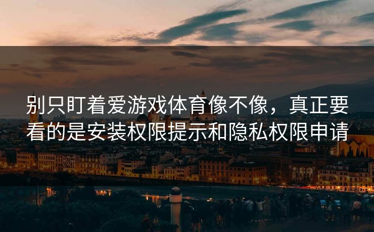 别只盯着爱游戏体育像不像，真正要看的是安装权限提示和隐私权限申请