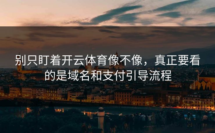 别只盯着开云体育像不像，真正要看的是域名和支付引导流程