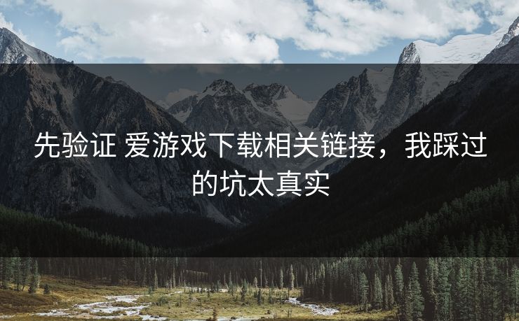 先验证 爱游戏下载相关链接，我踩过的坑太真实